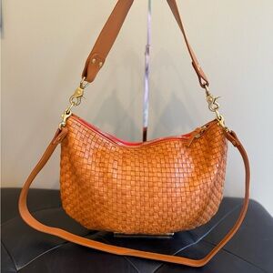 Clare V Woven Leather Shoulder Bag